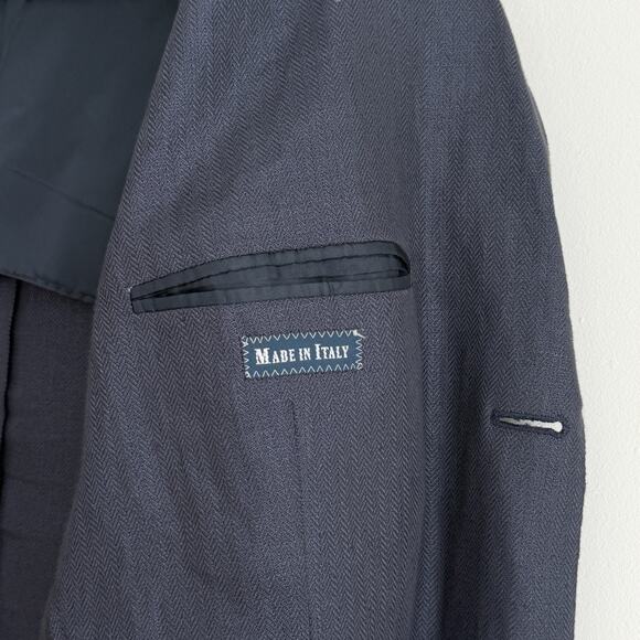 Polo Ralph Lauren Blazer Mens 44L Navy Linen Sport Coat Unstructured Italy Made - Picture 7 of 12